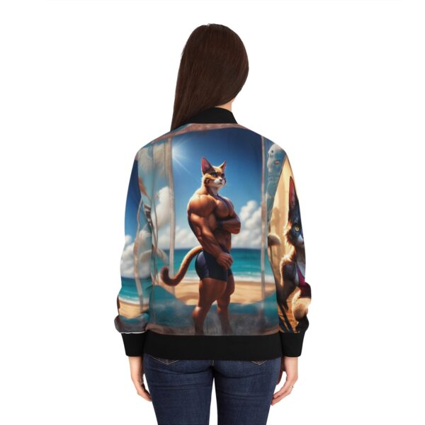 Women's Bomber Jacket Gym bodybuilder cat street - Image 4