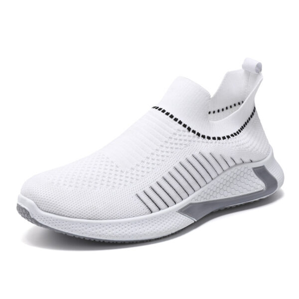 Fashion Mesh Sock Shoes With Striped Design Men Outdoor Breathable Slip-on Sneakers Csuale Lightweight Running Sports Shoes - Image 10