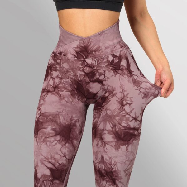 Seamless Tie Dye Leggings Women Yoga Pants Push Up Sport Fitness Running Gym Leggings - Image 4