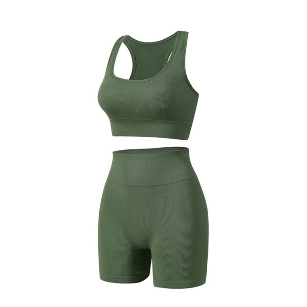 Women's Wireless Sports Yoga Bra And Shorts Suit - Image 8