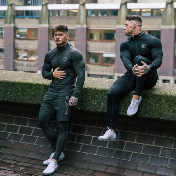 Men'S 3-Piece Workout Clothes Long-Sleeved Tight-Fitting Sportswear - Image 4