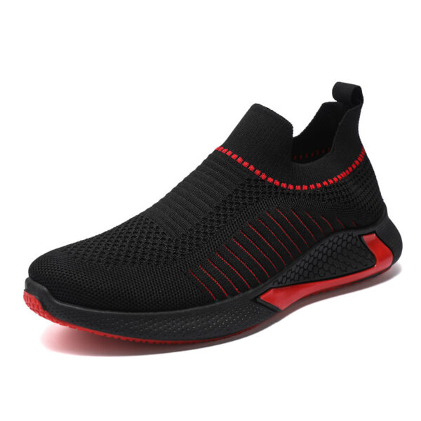 Fashion Mesh Sock Shoes With Striped Design Men Outdoor Breathable Slip-on Sneakers Csuale Lightweight Running Sports Shoes - Image 9