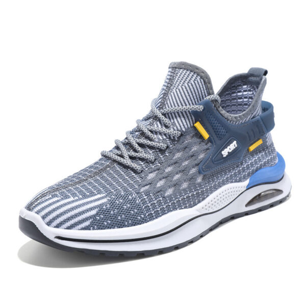 Men's Mesh Sneakers Fashion Striped Plaid Design Lace-up Shoes Casual Lightweight Breathable Sports Shoes - Image 10