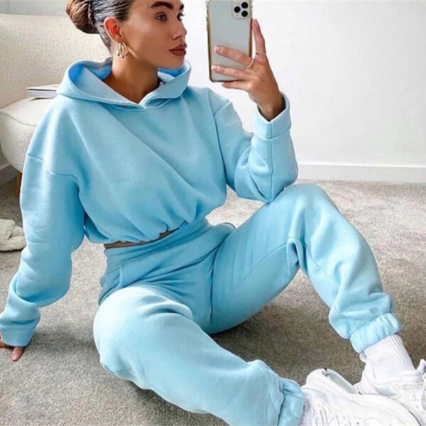 Jogging Suits For Women 2 Piece Sweatsuits Tracksuits Sexy Long Sleeve HoodieCasual Fitness Sportswear - Image 5