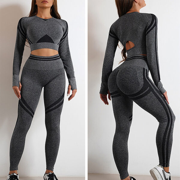 Seamless Yoga Pants Sports Gym Fitness Leggings Or Long Sleeve Tops Outfits Butt Lifting Slim Workout Sportswear Clothing - Image 3