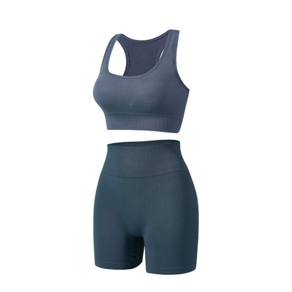 Women's Wireless Sports Yoga Bra And Shorts Suit - Image 7