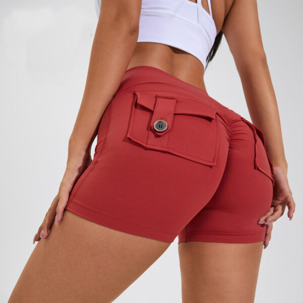 High Waist Hip Lifting Shorts With Pockets Quick Dry Yoga Fitness Sports Pants Summer Women Clothes - Image 8