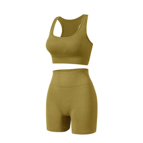 Women's Wireless Sports Yoga Bra And Shorts Suit - Image 9