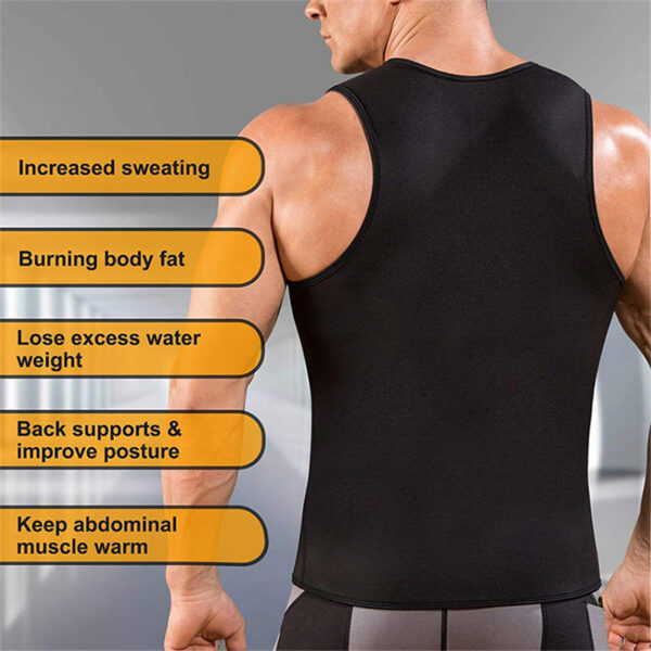 Fitness Corset Men's Shapewear Heat Trapping Shirt Sweat Body Shaper Vest Bodysuit - Image 3