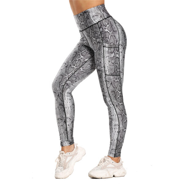 Pocket Printed Hip Raise Yoga Pants - Image 5