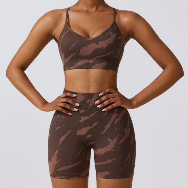 Camouflage Printing Seamless Yoga Suit Quick-drying High Waist Running Workout Clothes - Image 4