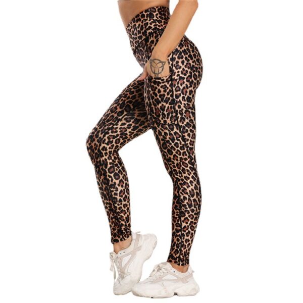 Pocket Printed Hip Raise Yoga Pants - Image 2