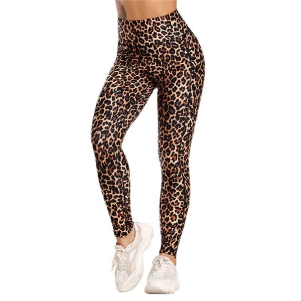 Pocket Printed Hip Raise Yoga Pants - Image 4