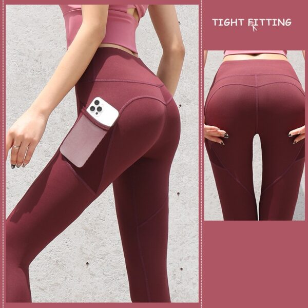 Gym Sport Seamless Leggings With Pockets Push Up High Waist Pants Women Fitness Running Yoga Pants Gym Sport Seamless Leggings - Image 9