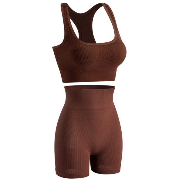 Women's Wireless Sports Yoga Bra And Shorts Suit - Image 6