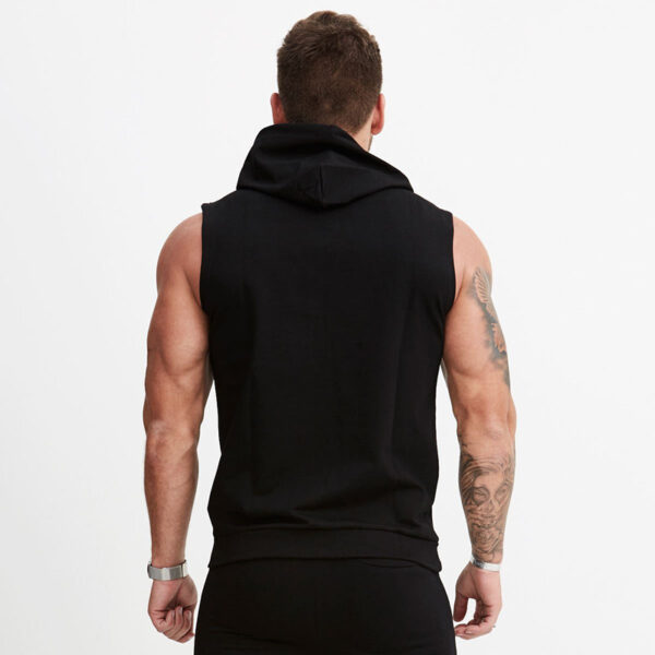 Fitness Summer Sports Hooded Sleeveless Vest Waistcoat Vest Man - Image 7