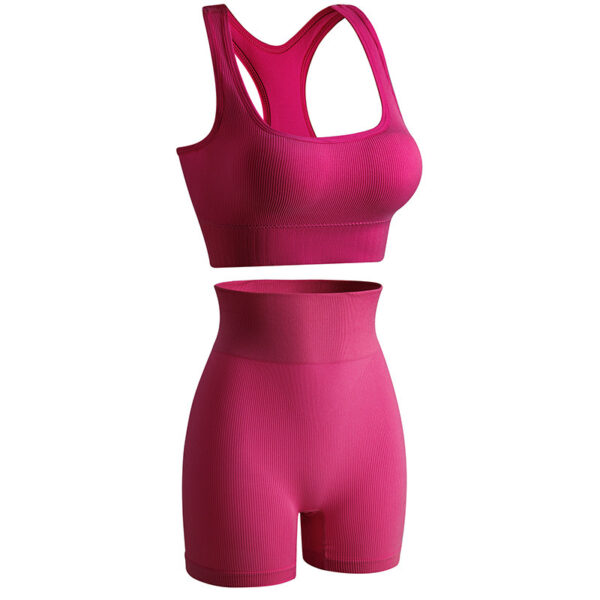 Women's Wireless Sports Yoga Bra And Shorts Suit - Image 5