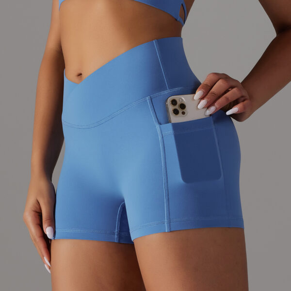 Yoga Shorts With Phone Pocket Design Fitness Sports Pants For Women Clothing - Image 10