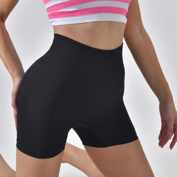 Striped Yoga Shorts High Waist Hip-lifting Tight Pants For Women Running Fitness Sports Leggings - Image 3